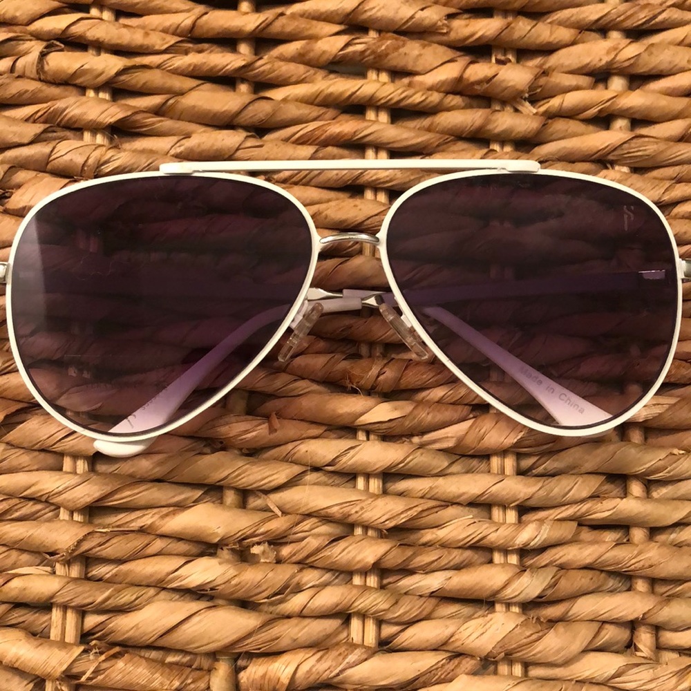 White Aviator Sunglasses